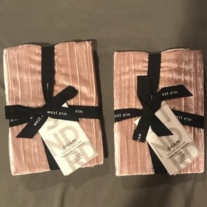 Two West Elm Crinkle Velvet Standard Shams